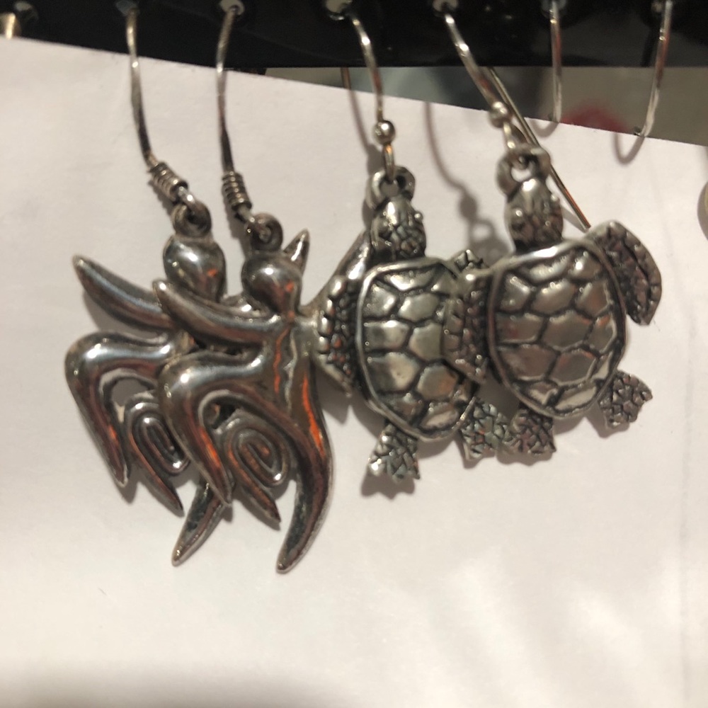 Silver Dangling Earrings (2 pairs)